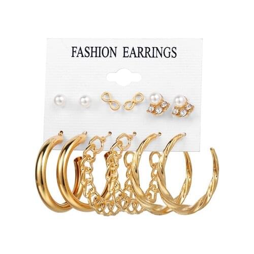 New Fashion Large Circle Hoop Drop Earrings For Women Vintage Statement Simple Gold Color Round Female Hanging Earrings Jewelry