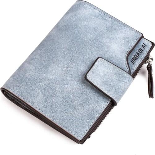 Fresh Large-Capacity Leather Coin Purse Clutch New Ladies Short Wallet Womens Zipper Wallet Multi-Function Fashion Simple