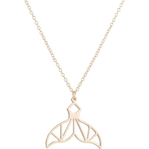 American and American popular, hollow mermaid tail alloy necklace douyin the same web celebrity jewelry