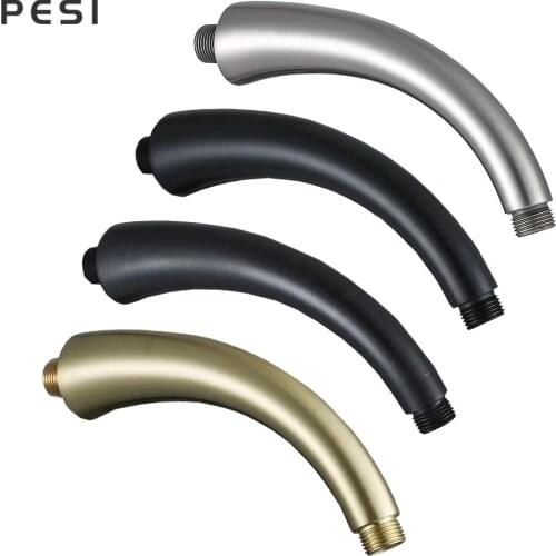 Bathroom Shower Arm Flange Universal Showering Component Brass Matte Black Wall Mounted Shower Head Arm