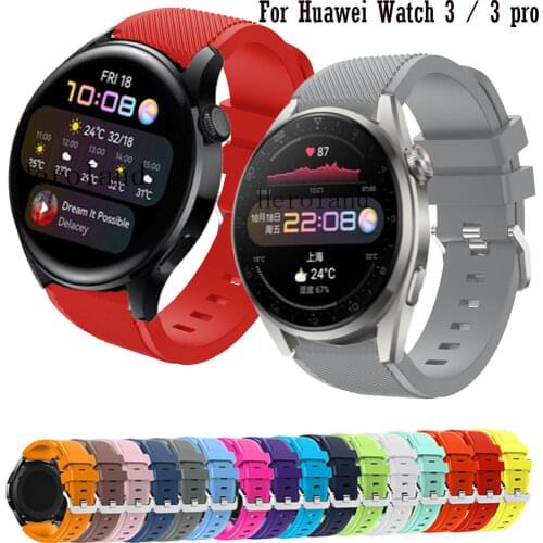 Silicone Bracelet Watchband For Huawei Watch 3 pro /2pro Strap Replacement 22MM For Huawei Watch GT 2 46mm Smart Band Wriststrap