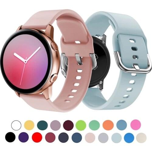 22mm 20mm Silicone Band Strap For Samsung Galaxy Watch Gear S2 Active 2 Bracelet for Amazfit BiP GTR GTS for HuaWei Watch GT 2E