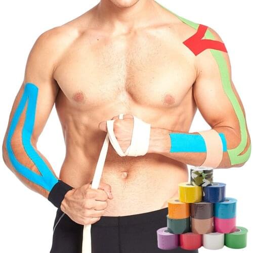 5 Size Muscle Bandage Sports Cotton Elastic Adhesive Strain Injury Tape Knee Muscle Pain Relief Stickers