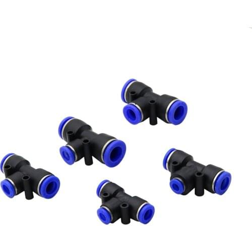 Slip-lock Reduce Tee connector 3-Ways Quick Connector Pneumatic Pipe Fittings Garden Mist Cooling Quick Coupling 5 Pcs