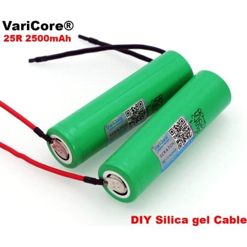 Varicore original 18650 2500mAh Battery INR1865025R 3.6 V Discharge 20A Dedicated Battery Power for Samsung+ DIY Silicone Line