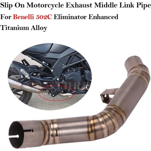 Slip On Moto Escape System Motorcycle Exhaust Titanium Alloy Modified For Benelli 502C 502 Eliminator Enhanced Middle Link Pipe