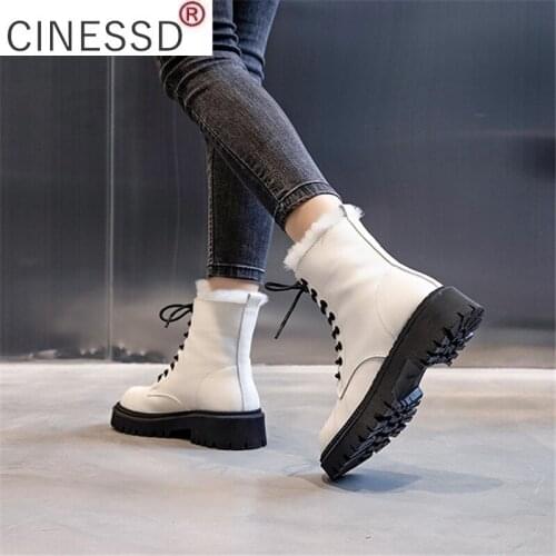 Genuine Leather snow boots Womens winter Wool warm Ankle boots Thick bottom Comfortable Waterproof Cowhide boots