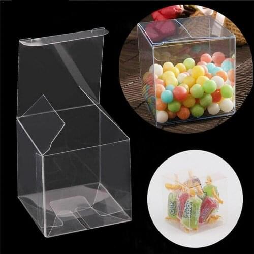 1pc Square Transparent Plastic Box Storage Packing Party Chocolate Wedding Boxes Decoration Gift Favor Candy Bags Event Pac T9N8