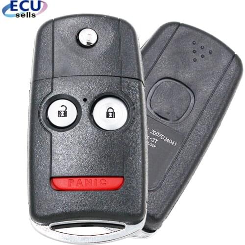 2+1 Buttons Replace Blank Folding Remote Key Shell Case Fob for Acura TL TSX MDX RDX ZDX With Button Pad and LOGO