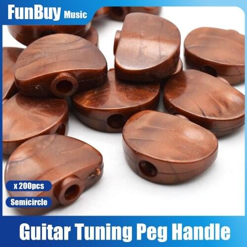 200pcs Coffee Semicircle Guitar Tuning Pegs Buttons Machine Heads Knobs with Screw Guitarra Accessories