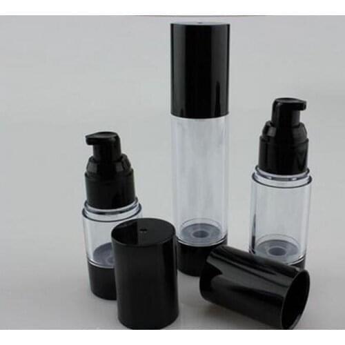 200pcs/Lot 50ML Classic Black Vacuum Airless Pump Bottle Cosmetic Essence Oil Lotion packing Refillable Bottle new