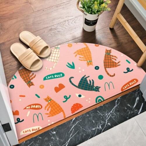 24 Styles Creative Small Fresh Bedroom Kitchen Bathroom Entrance Semi-circular Mats Bathroom Entrance Floor Mats