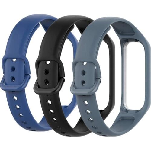 3 Pack Soft Silicone Waterproof Bracelet Accessories Sport Strap Replacement Wristbands for Samsung Galaxy Fit 2 SM-R220
