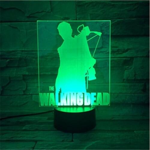 3D LED Night Light WALKING DEAD 7 Color Change USB Touch Button Led Lighting As Kids Halloween Toys Gifts 560