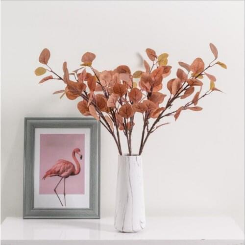 60CM Green Leaf Artificial Eucalyptus Leaves Silk Plastic Plants Simulation Green Plant For Home Shop Garden Party Decoration