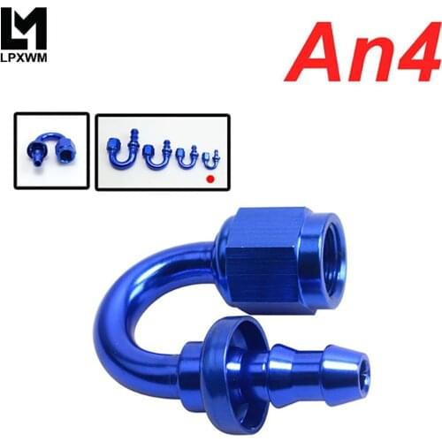 LPXWM- AN4 4-AN 4AN 180 Degree Push On Lock Socketless Hose End Fitting Adapter LPXWM-SL2018-04-011