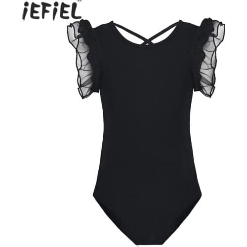 Girls Ballet Leotard Children Girls Gymnastics Leotard Winter Jumpsuit Kids Ruffled Sleeves Ballet Class Dancewear Baby clothes