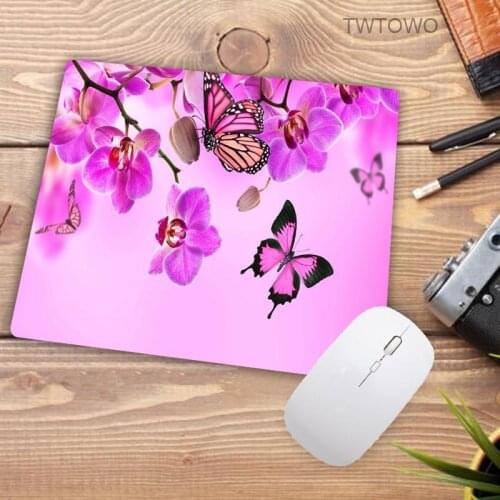 Big Promotion Cool New Beautiful Flower Butterfly Mouse Pad Gaming Desk Small Size18x22cm Rubber Mouse Mats for Office Desk Pad