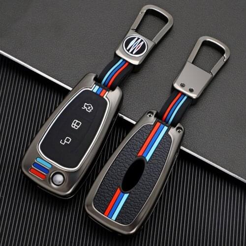 Zinc Alloy Key Case 360 Degree Full Cover for Ford Fiesta Focus C-MAX 2011 2012 2013-2018 3 Buttons Flip Key Protective Shell