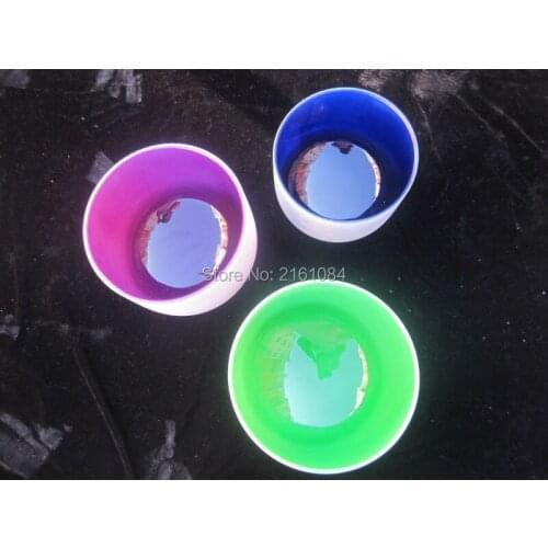 9" Purple Color B Note Crown Chakra Frosted Quartz Crystal Singing Bowl with free suede and o-ring