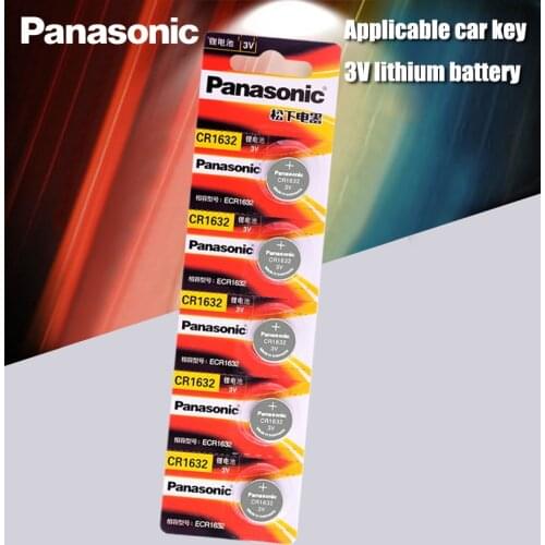 5pcs Panasonic cr1632 button cell coin battery 3v watch remote control car keys DL1632 ECR1632 GPCE1632 lithium battery