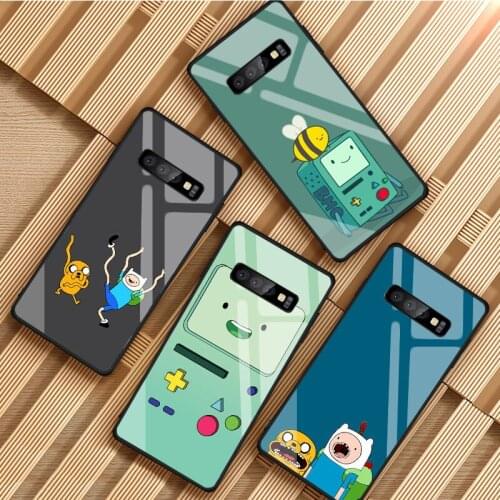 Adventure time Tempered Glass Phone Case For Samsung Galaxy S8 S9 S10 S20 PLUS J8 J6 J4 2018 NOTE 8 9 10 Cover Shell