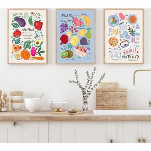 Food Vegetables And Fruits Poster Still Life Wall Art Print Canvas Painting Contemporary Art Living Room Interior Decoration