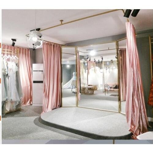 Physiotherapy bed partition curtain rack clothing store fitting room bridal shop curtain support dressing room
