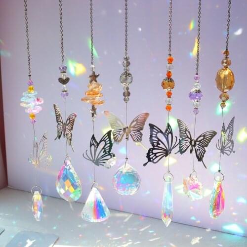 Crystal Sun Catchers Prisms Rainbow Chaser for Window Curtains Pendant Home Garden Decor Craft Car Hanging Chandelier Windchimes