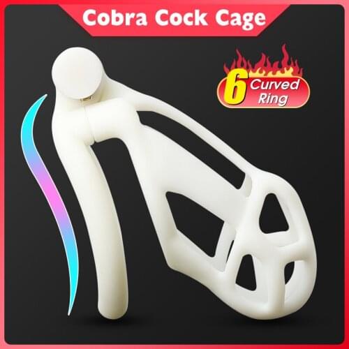 NEWEST 3D Printing Curved MAMBA Male Chastity Device Kit Penis Ring Cobra Cock Cages Trainer BDSM Bondage Belt Sex Toys For Men