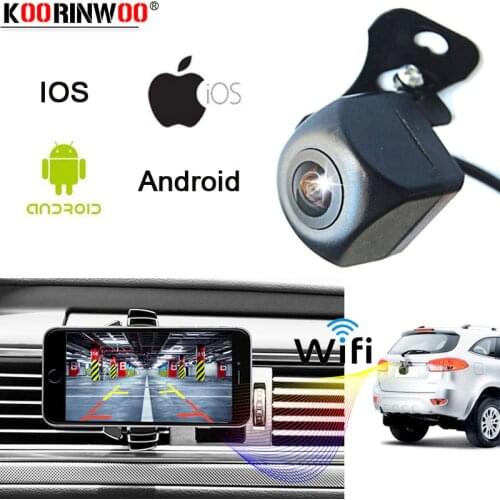 Koorinwoo Latest CCD Wifi Car Side / Front / Rearview Camera For IOS and Android Mobile Phone Cigarette lighter For Reversing