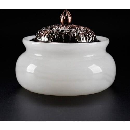 Chinese Luxury Incense Burner Jade Living Room Vaporizer Smoke Fountain Diffuser Incense Burner Porta Incenso Home Decor DB60XX