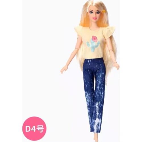 Cosplay Fashion Yellow Flower Shirt Ruffled Sleeve Top Pants Trousers 1/6 Doll Outfits for Barbie Clothes Set Accessories Toys