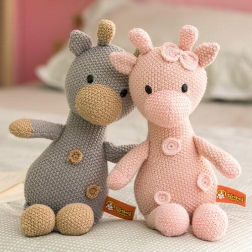 35cm Rabbit Elephant Bear Deer Plush Toys Stuffed Soft Kawaii Woollen Animals Pillow Doll For Girls Kids Friends Birthday Gifts