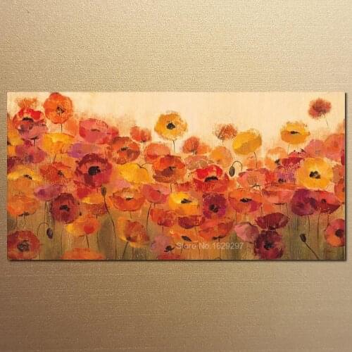 Wall Art Flower Oil Painting Abstract Modern Summer Poppies Silvia Vassileva Canvas Artwork High quality Hand Painted Room Decor