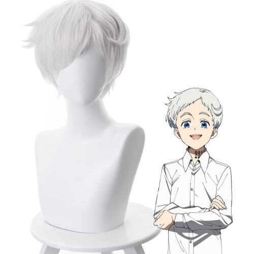 Norman Silver White Short Wig Cosplay Costume Yakusoku no Neverland Heat Resistant Synthetic Hair The Promised Neverland Wigs