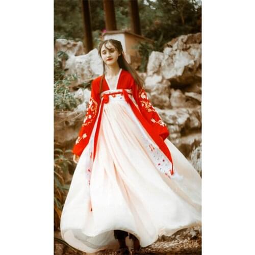Hanfu Dress Cosplay Costumes Traditional Chinese Folk Dress Adult Girl Embroidery Elegant Fairy Stage Wear Performance Outfit