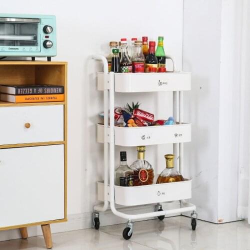 Shelves Kitchen Bedroom Bathroom Baby Storage Rack Mobile Wheels Suitable Storage Rack Household Beauty Stroller