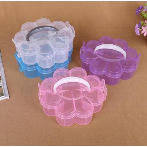 Portable Plum Flower Plastic Storage Box Colorful Fashion Jewelry Bead Case Makeup Organizer Bathroom Accessories Hold F20173059