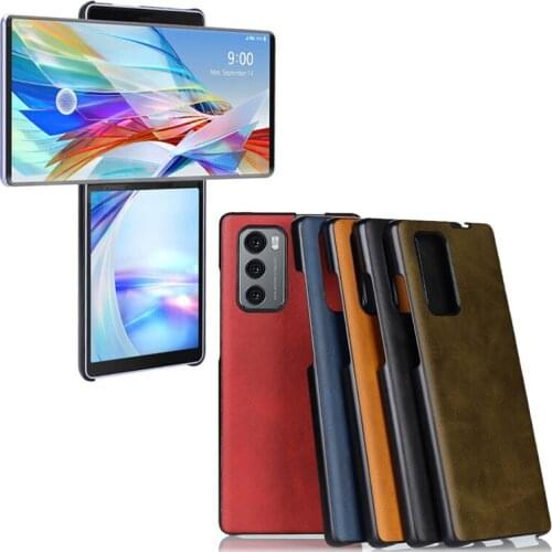 Luxury PU Leather Case For LG Wing 5G Case 6.8" Bumper Back Cover For LG Wing 5G Cover Protective Phone Bag