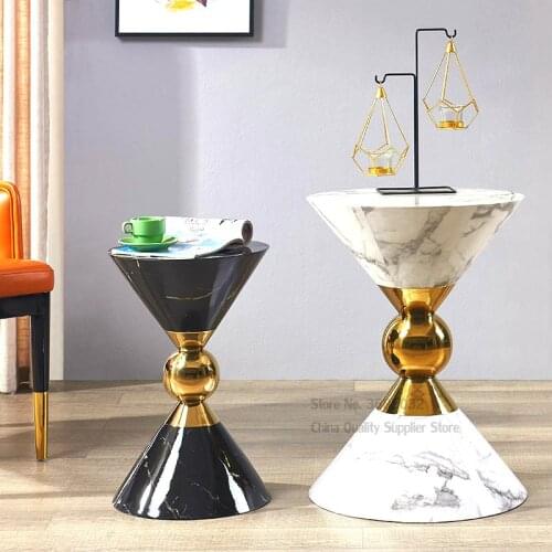 Luxury creative side table stainless steel corner tea table modern living room small coffee table Minimalist Modern32*53cm