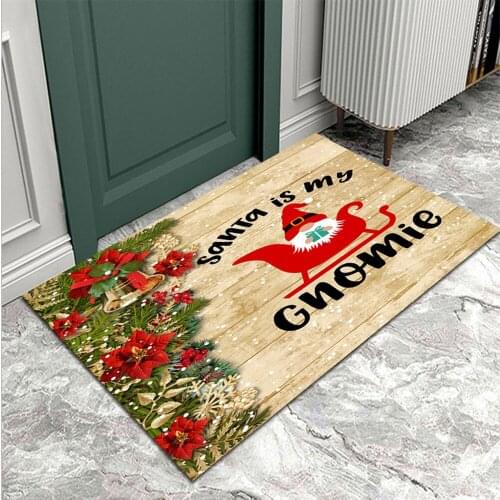 Christmas Door Mat Entrance Doormat Bedroom Home Floor Santa Claus Decoration Living Room Carpet Bathroom Anti-slip Rug 2022 New