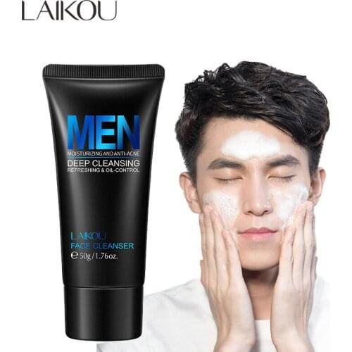 LAIKOU Men Facial Cleanser Face Washing Moisturizing Man Skin Care Oil Control Blackhead Remove Scrub Cosmetics Deep Norishing