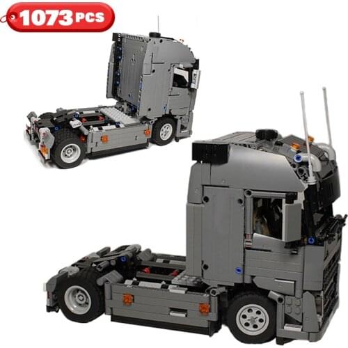 Technical Truck City MOC-37849 Engineering Container Tractor unit Building Blocks Vehicle Car Bricks Educational DIY Toys Gifts