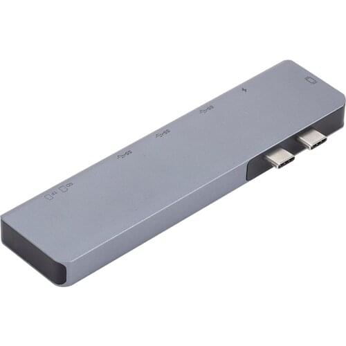 SOONHUA 7In1 Type C To HDMI USB 3.0 PD Charging Hub TF Card Reader Hub Aluminum Alloy USB Hubs