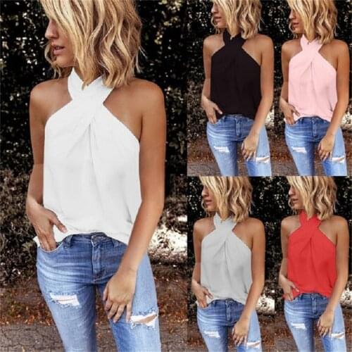 Lady Halter Neck Sleeveless Summer Beach Backless Tank Tops Blouse Vest T-Shirt