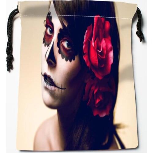 Best Skull Woman Drawstring Bags Custom Storage Printed Receive Bag Compression Type Bags Size 18X22cm Storage Bags