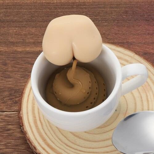1Pc Reusable Silicone Tea Infuser Creative Poop Shaped Funny Herbal Tea Bag Coffee Filter Diffuser Strainer Tea Accessories 2021
