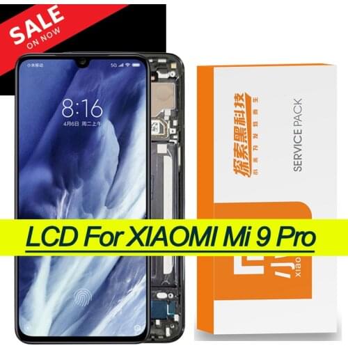 100% Original 6.39" Amoled LCD with frame for Xiaomi Mi 9 Pro Display Touch Screen Digitizer Assembly MI9 ProRepair Parts