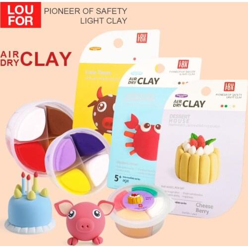 12Pcs Various Theme 4 Color/Box Polymer Clay Super Light Air Dry Ultraligh Easy Tutorial Educational Plasticine Learning Kid Toy